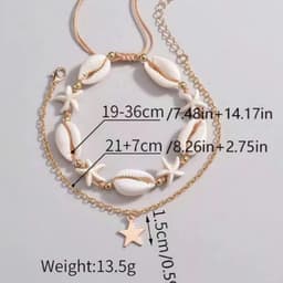 Set 2 Vòng Chân/Lắc Chân, Vòng Tay Ngôi Sao Vỏ Sò Unisex - Quà Tặng Vibe Ocean Charm, Có Sẵn, Phụ Kiện Nữ Đẹp 6