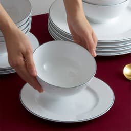 Bộ Chén Dĩa Sứ Cao Cấp Minh Long - Jasmine - Chỉ Xanh Lá 3