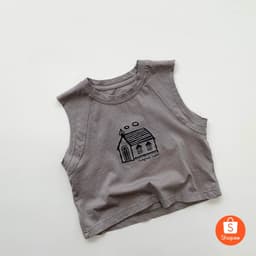 (8-27kg) Áo Ba Lỗ 100% Cotton In Hình Ngôi Nhà | Co Giãn 4 Chiều, Mềm Mại Thiết Kế Phóng Khoáng, Thoải Mái Cho Bé 3