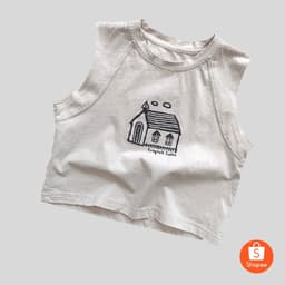 (8-27kg) Áo Ba Lỗ 100% Cotton In Hình Ngôi Nhà | Co Giãn 4 Chiều, Mềm Mại Thiết Kế Phóng Khoáng, Thoải Mái Cho Bé 4