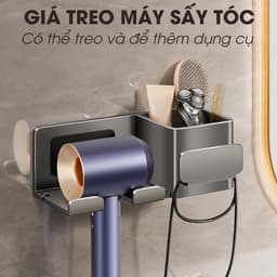 Giá kệ để máy sấy nhà tắm KIVA, giá treo máy sấy lắp đặt dán tường, chất liệu nhôm hàng không. 5