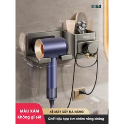 Giá kệ để máy sấy nhà tắm KIVA, giá treo máy sấy lắp đặt dán tường, chất liệu nhôm hàng không. 9