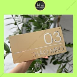 Biển số nhà. Bảng số nhà âm bản HOUSE NUMBER thiết kế theo phong cách chữ chìm hiện đại, tôn vinh vẻ đẹp ngôi nhà bạn 7