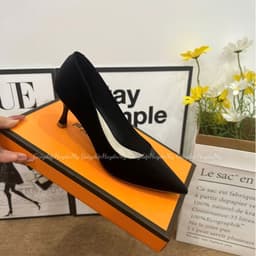 Giày cao gót nữ mũi nhọn chất tuyết nhung mềm cao cấp full hộp kiểu dáng cơ bản thanh lịch cao 5cm ( AH15 ) 6