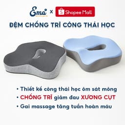 Đệm Ngồi Chống Trĩ Công Thái Học EMA - Cao Su Non Giảm Đau Xương Cụt Cho Dân Văn Phòng & Tài Xế 2