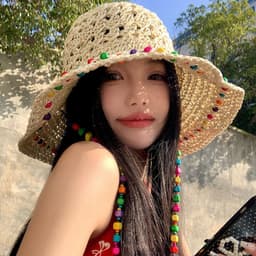 Mũ Cói Rộng Vành Đan Thủ Công Đính Hạt Nhiều Màu Kèm Dây Hạt Vintage Đi Biển Chống Nắng Cho Nữ Mùa Hè 4