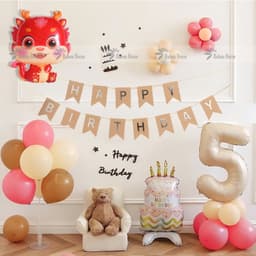 Set bóng trang trí sinh nhật tuổi rồng đủ màu, nhiều mẫu cho bé trai và bé gái 1 tuổi (tổng hợp mẫu rồng) 9