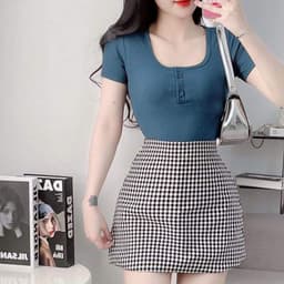 Áo Thun Nữ Tay Ngắn Cổ Vuông Có Nút  Bigsize LiMo Áo Kiểu Nữ Mặc Hè Thoài Mái Đẹp Dễ Thương MS201 8