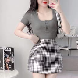 Áo Thun Nữ Tay Ngắn Cổ Vuông Có Nút  Bigsize LiMo Áo Kiểu Nữ Mặc Hè Thoài Mái Đẹp Dễ Thương MS201 7