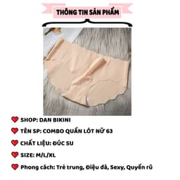 SET 5-10 Quần Lót Nữ Đúc Su Thun Lạnh không đường may viền sóng gợi cảm tôn dáng mã 63 3