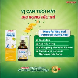 Xịt Họng Otosan Throat Forte Vị Cam Mật Ngọt Giảm Ho, Giảm Đau Rát, Ngứa Họng Nhập Khẩu Lọ 30ml 6