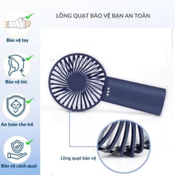 Quạt Mini Cầm Tay Tích Điện Pin Khủng 6000mAh/3000mAh Có Đèn Pin Sáng 3 Tốc Độ Gió Tiện Lợi M252 4