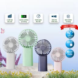 Quạt Mini Cầm Tay Tích Điện Pin Khủng 6000mAh/3000mAh Có Đèn Pin Sáng 3 Tốc Độ Gió Tiện Lợi M252 3