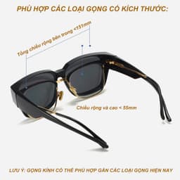 Kính mát phân cực đeo chồng cận, đeo ngoài gọng kính ANDU chống tia UV, siêu nhẹ dễ đeo 3