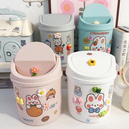 VINBEO Thùng Rác Mini  Cute Nắp Lật [TẶNG STICKER ] Sọt Rác Để Bàn decor bàn học ANHI002 1