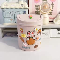 VINBEO Thùng Rác Mini  Cute Nắp Lật [TẶNG STICKER ] Sọt Rác Để Bàn decor bàn học ANHI002 2