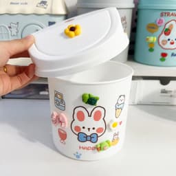 VINBEO Thùng Rác Mini  Cute Nắp Lật [TẶNG STICKER ] Sọt Rác Để Bàn decor bàn học ANHI002 5