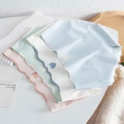 SET 5-10 Quần Lót Nữ Đúc Su Tim Thun Lạnh viền sóng  gợi cảm đính trái tim nhỏ Mã 405 5