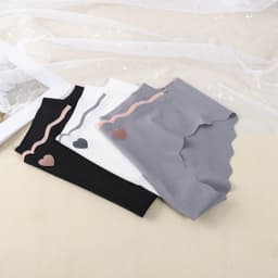 SET 5-10 Quần Lót Nữ Đúc Su Tim Thun Lạnh viền sóng  gợi cảm đính trái tim nhỏ Mã 405 7