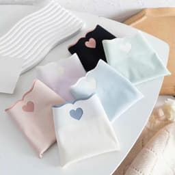 SET 5-10 Quần Lót Nữ Đúc Su Tim Thun Lạnh viền sóng  gợi cảm đính trái tim nhỏ Mã 405 8