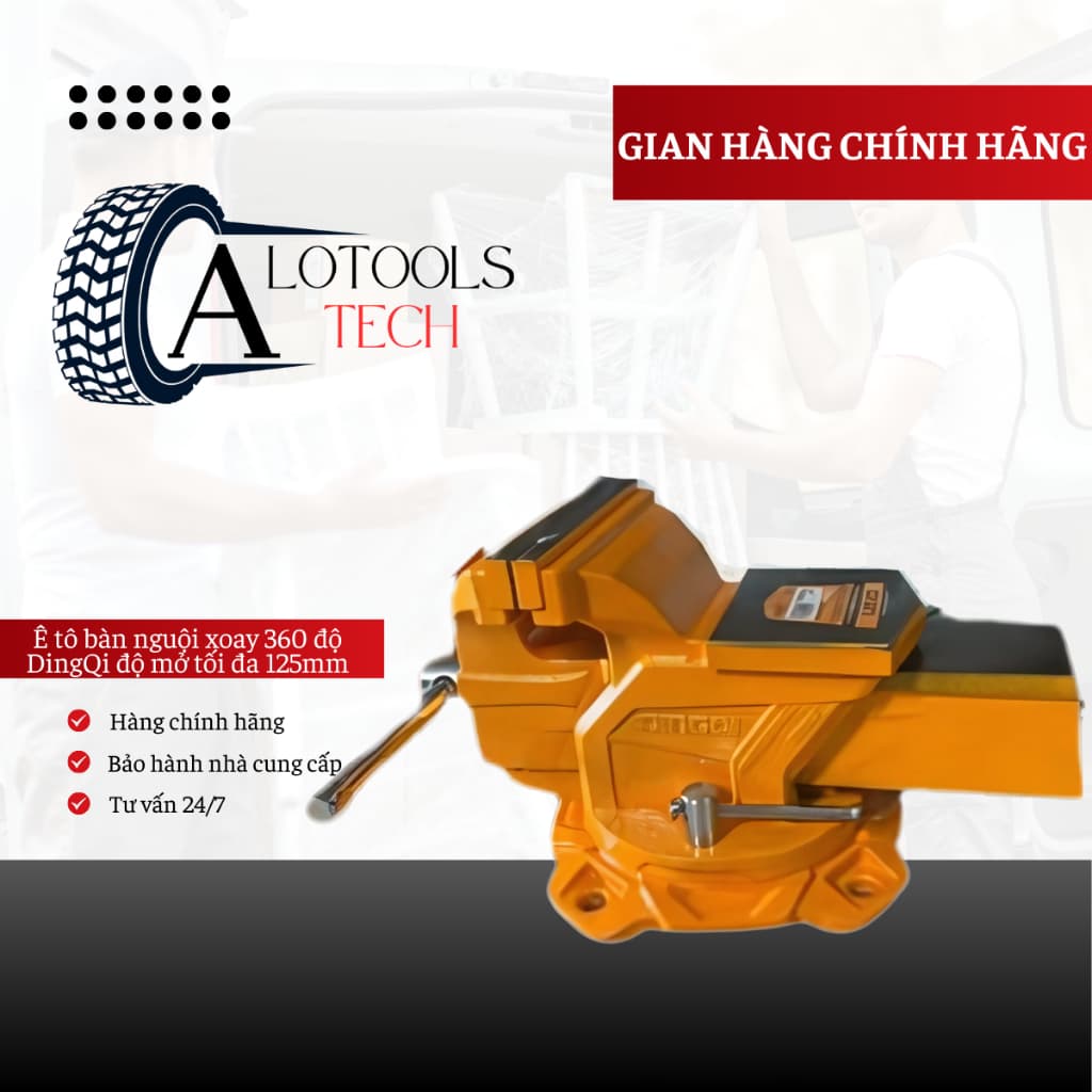Ê tô bàn nguội xoay 360 độ DingQi độ mở tối đa 125mm