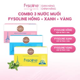 Combo Nước muối sinh lý FYSOLINE Hồng 40 ốngx5ml, Xanh 20 ốngx5ml và Vàng 20 ốngx5ml (Date T4.2027) 8