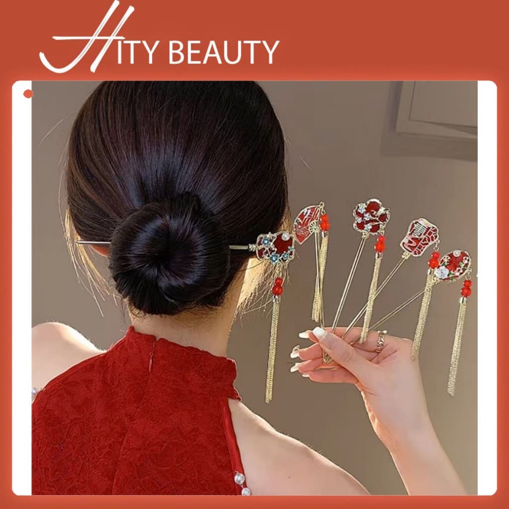 Trâm cài tóc dự tiệc, phụ kiện áo dài cô dâu thanh lịch phong cách Trung Hoa - Hity Beauty