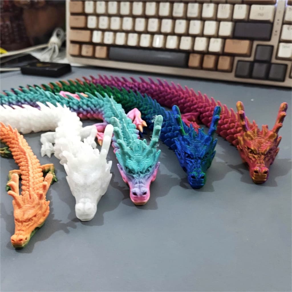 [30cm] Đồ Chơi Mô Hình Rồng in 3D Khớp Nối Tạo Dáng Linh Hoạt Mô Hình Rồng Trang Trí Nhiều Màu Sắc