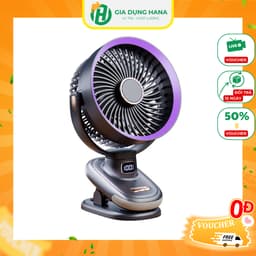 Quạt Mini Xoay Tự Động Kẹp Tích Điện 7 Inch Kẹp Bàn Xe Đẩy Pin 20000mAh Có Bảo Hành 1