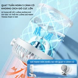 Quạt Để Bàn 5 Chế Độ Gió Siêu Mát Không Gây Ồn Để Bàn Kẹp Bàn Đa Năng Tiện Lợi 7