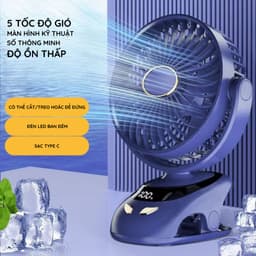 Quạt Để Bàn 5 Chế Độ Gió Siêu Mát Không Gây Ồn Để Bàn Kẹp Bàn Đa Năng Tiện Lợi 5