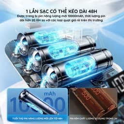 Quạt Để Bàn 5 Chế Độ Gió Siêu Mát Không Gây Ồn Để Bàn Kẹp Bàn Đa Năng Tiện Lợi 8
