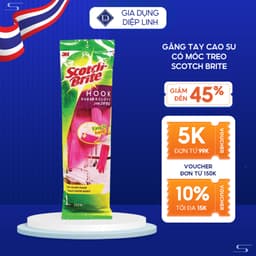 Găng tay cao su Scotch Brite 3M cao su thiên nhiên an toàn cho da có móc treo rửa chén bát. 1