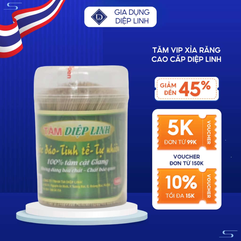 Tăm Vip Xỉa Răng Cao Cấp Diệp Linh 100%, Tăm Vip Cật Giang Loại Đặc Biệt Nhỏ Mịn Tránh Làm Tụt Lợi