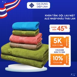 Khăn Tắm, Gội, Lau Mặt Aliz nhập khẩu Thái Lan 100% Cotton Mềm Mịn Thấm Hút Dùng Cho Gia Đình Spa Khách Sạn 1