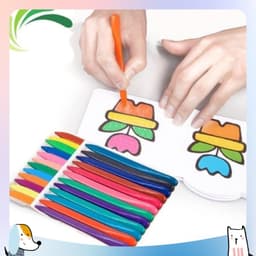 Bút sáp màu hữu cơ cho bé tập vẽ tranh Tô màu Không vấy bẩn tay, an toàn khi sử dụng -12/24 màu 2