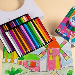 Bút sáp màu hữu cơ cho bé tập vẽ tranh Tô màu Không vấy bẩn tay, an toàn khi sử dụng -12/24 màu 6