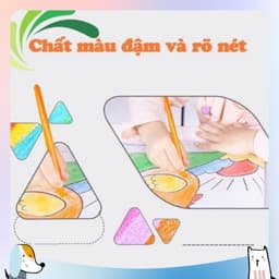 Bút sáp màu hữu cơ cho bé tập vẽ tranh Tô màu Không vấy bẩn tay, an toàn khi sử dụng -12/24 màu 5