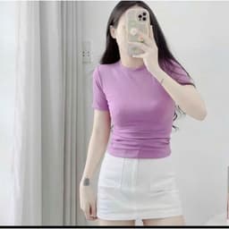Áo Thun Nữ Bigsize Tay Ngắn Cổ Tròn Thun Gân Co Giãn Form Ôm Body Dễ Thương LiMo MS061 3