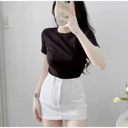 Áo Thun Nữ Bigsize Tay Ngắn Cổ Tròn Thun Gân Co Giãn Form Ôm Body Dễ Thương LiMo MS061 5