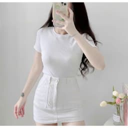 Áo Thun Nữ Bigsize Tay Ngắn Cổ Tròn Thun Gân Co Giãn Form Ôm Body Dễ Thương LiMo MS061 6