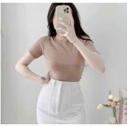 Áo Thun Nữ Bigsize Tay Ngắn Cổ Tròn Thun Gân Co Giãn Form Ôm Body Dễ Thương LiMo MS061 2