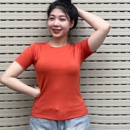 Áo Thun Nữ Bigsize Tay Ngắn Cổ Tròn Thun Gân Co Giãn Form Ôm Body Dễ Thương LiMo MS061 8