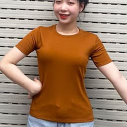 Áo Thun Nữ Bigsize Tay Ngắn Cổ Tròn Thun Gân Co Giãn Form Ôm Body Dễ Thương LiMo MS061 9