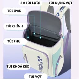 { HỎA TỐC } Balo cầu lông chống nước YONEX 1408 Chất liệu Da PU Cao Cấp 3