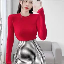 Áo Thun Nữ Bigsize Tay Dài Nhũ Kim Tuyến Xoắn Ngực Ôm Body Đẹp Dễ Thương LiMo MS025 4