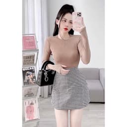 Áo Thun Nữ Bigsize Tay Dài Nhũ Kim Tuyến Xoắn Ngực Ôm Body Đẹp Dễ Thương LiMo MS025 6