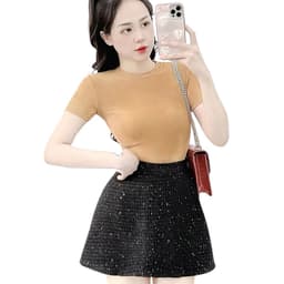 Áo Thun Nữ Bigsize Tay Dài Nhũ Kim Tuyến Xoắn Ngực Ôm Body Đẹp Dễ Thương LiMo MS025 9
