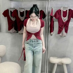Áo thun nữ tay dài tay ngắn bigsize LiMo Áo phong nữ Áo 2 món đẹp giá rẻ dễ thương xinh ôm body MS393 8