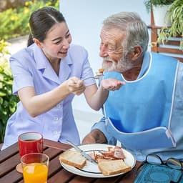 Yếm ăn cho người già LOMO tích hợp thành túi trước bụng tránh làm rơi đồ ăn, tái sự dụng nhiều lần 5